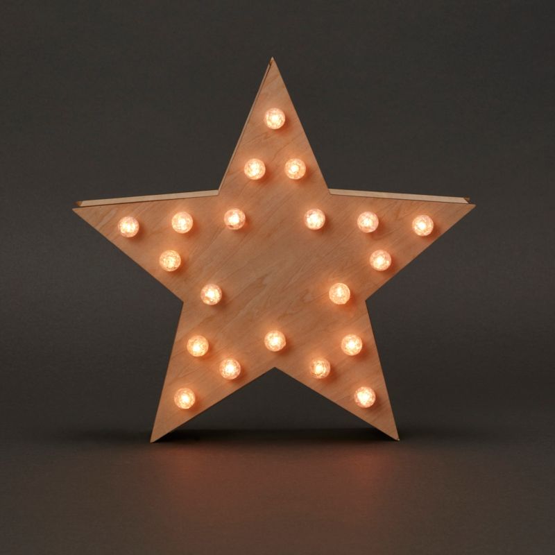 Gwiazda LED drewniana naturalna