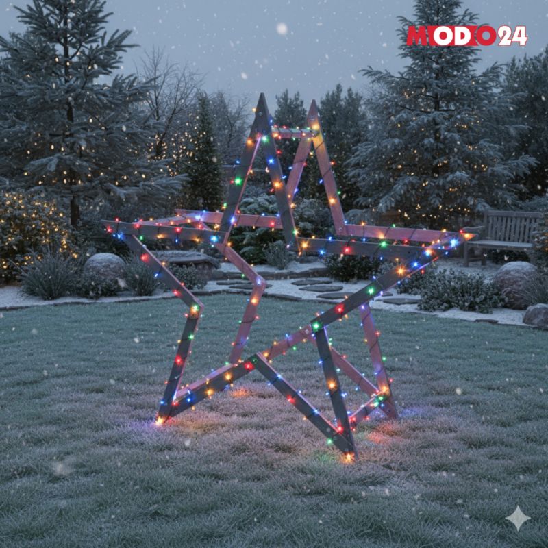 Gwiazda świąteczna 3D MODO24 ulepszona z koziołków IMPREGNAT 139 cm ModoStar 1 szt.