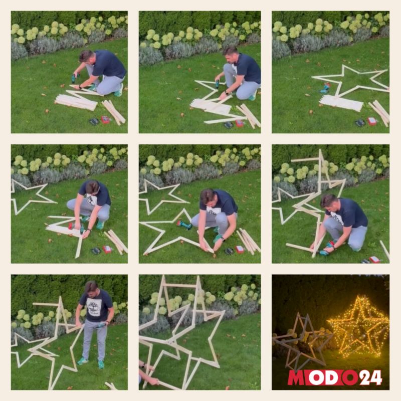 Gwiazda zawieszana świąteczna MODO24 kompaktowa naturalna 114 cm ModoStar 1 szt.