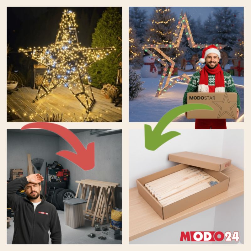 Gwiazda zawieszana świąteczna MODO24 kompaktowa naturalna 114 cm ModoStar 1 szt.