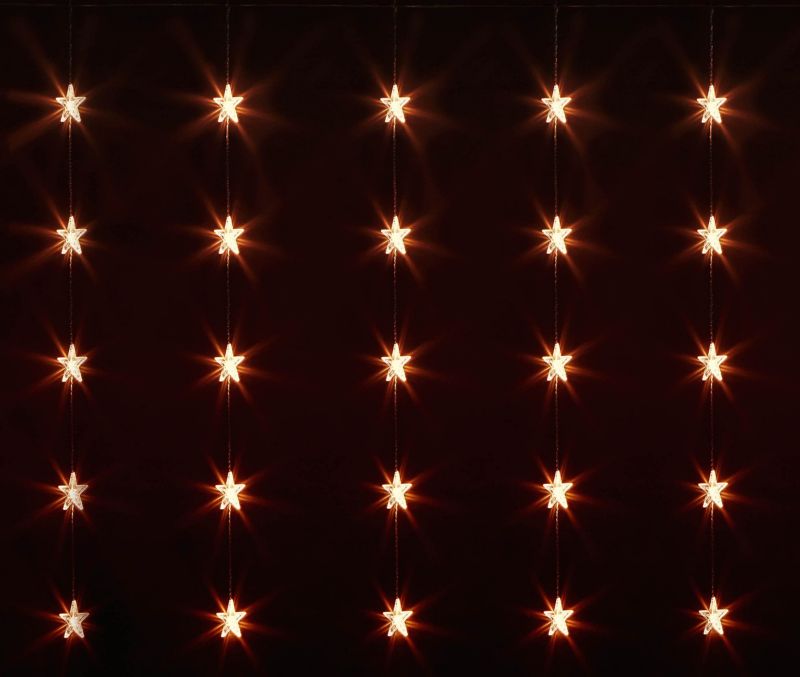 Gwiazdki LED Bulinex 25 lampek 1 x 1 m z gniazdem i zasilaczem wewnętrzne ciepła biała