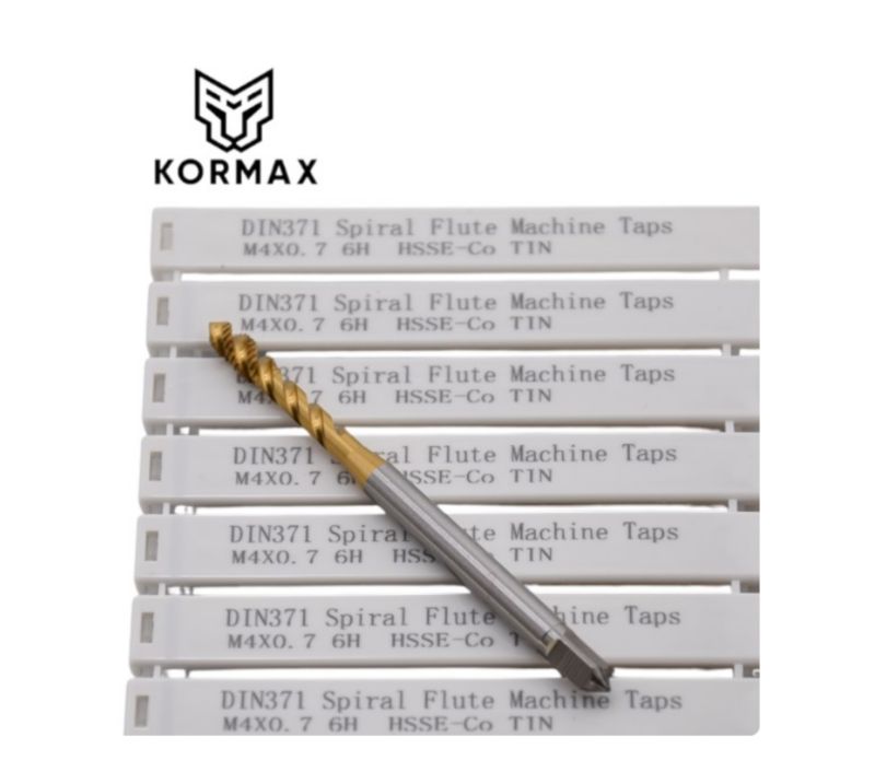 Gwintownik maszynowy skrętny Kormax M4 HSSE-Co TIN DIN371 6H (SA512004TIN) - 1 szt.
