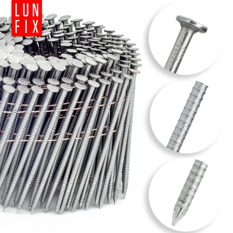 Gwoździe do gwoździarki Lun Fix 2,5x60 mm pierścieniowe łączone drutem 7200szt.