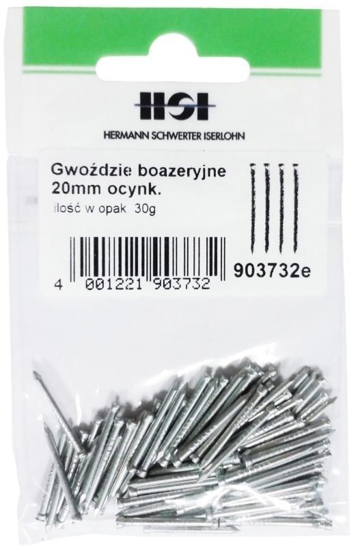 Gwoździe boazeryjne ocynkowane 1,2 x 20 mm 30 g