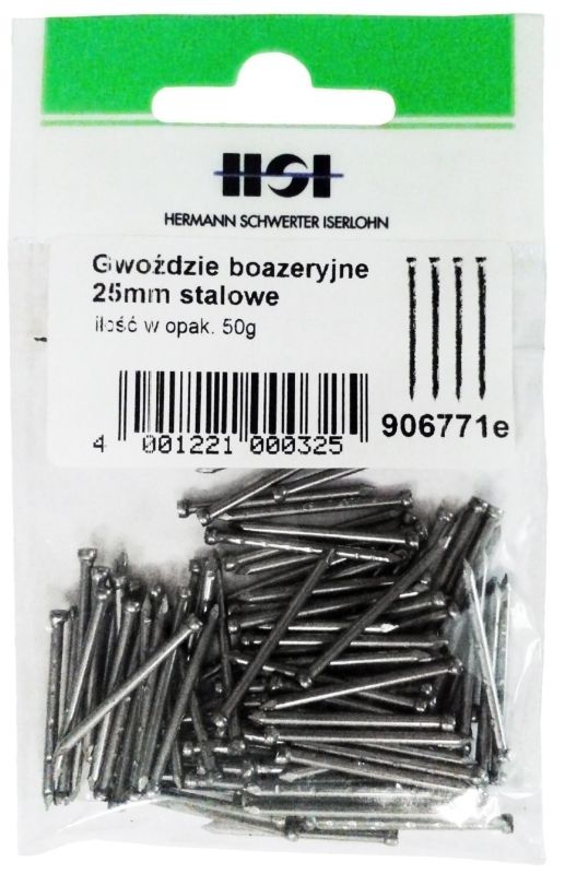Gwoździe boazeryjne stalowe 1,4 x 25 mm 50 g