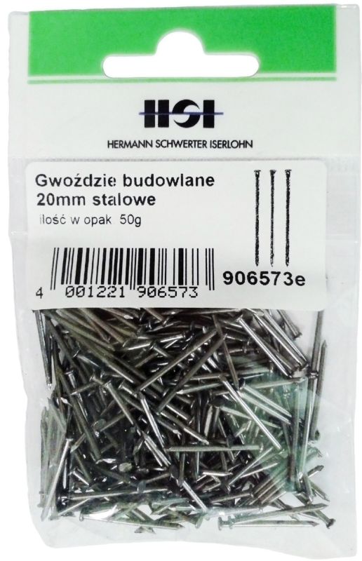 Gwoździe budowlane 1,2 x 20 mm 50 g