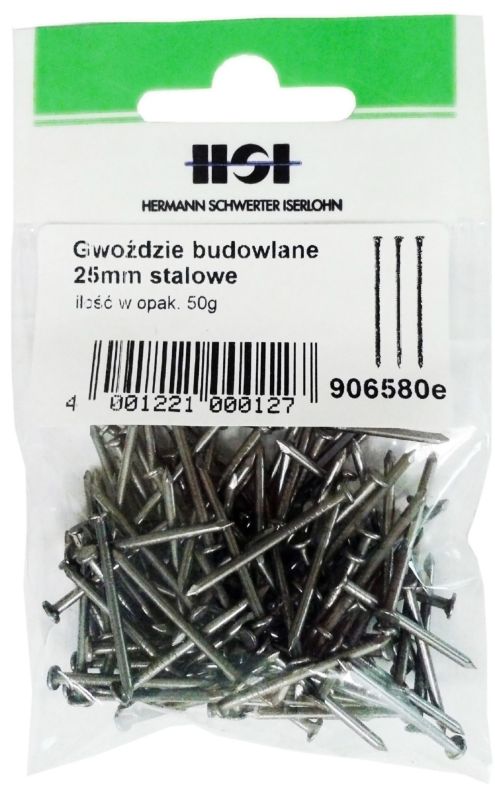 Gwoździe budowlane 1,4 x 25 mm 50 g