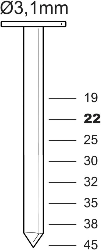 Gwoździe papiaki 4PRO 31/22 mm galwanizowane
