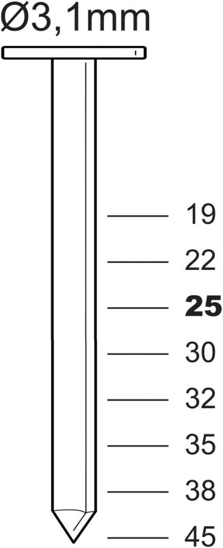 Gwoździe papiaki 4PRO 31/25 mm galwanizowane