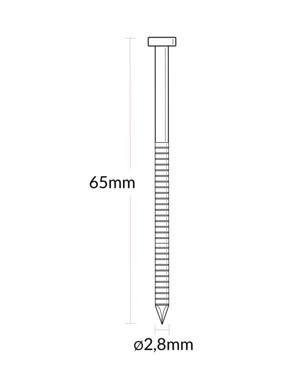 Gwoździe taśmowe 4PRO 28 x 65 mm ryflowane / galwanizowane