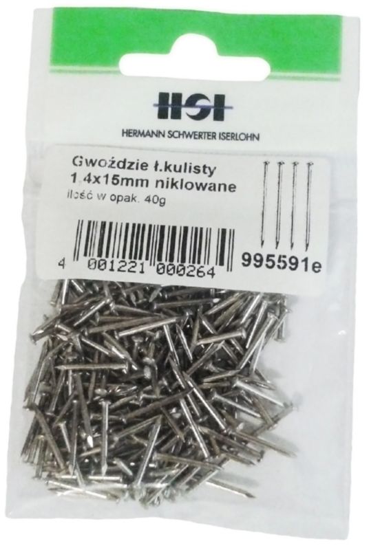 Gwoździe z łbem kulistym stal nikiel 1,4 x 15 mm 40 g