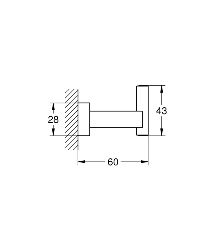 Haczyk na płaszcz kąpielowy GROHE Essentials Cube brushed hard graphite 1 szt.