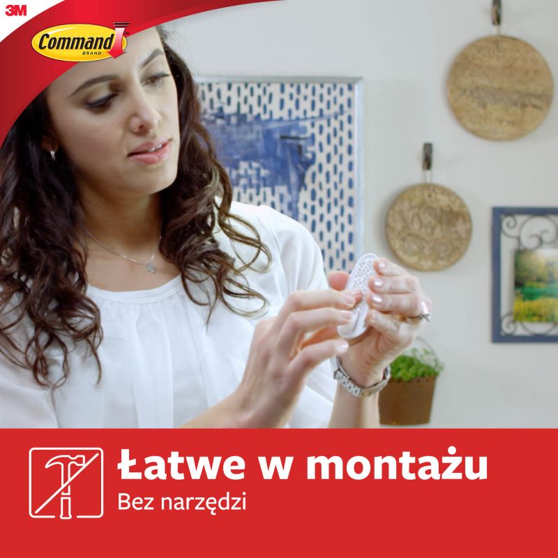 Haczyki samoprzylepne owalny Command udźwig do 0,45 kg biały 2 szt.