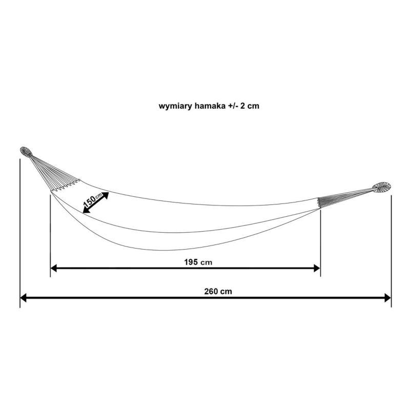 Hamak Enero  Camp  ogrodowy 2 osobowy 200X150cm z pokrowcem szary 1szt