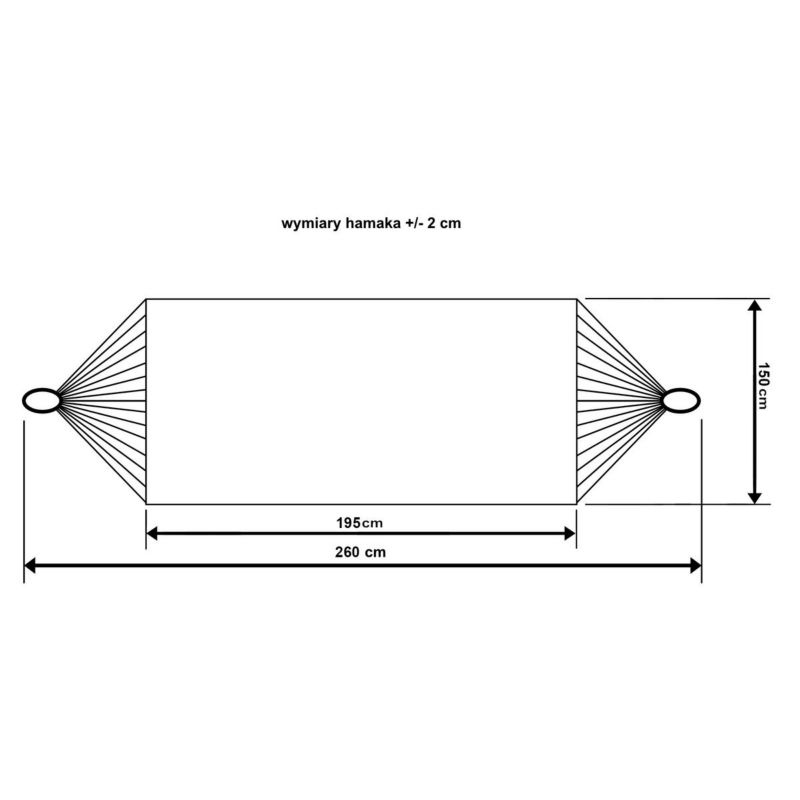 Hamak Enero  Camp  ogrodowy 2 osobowy 200X150cm z pokrowcem szary 1szt
