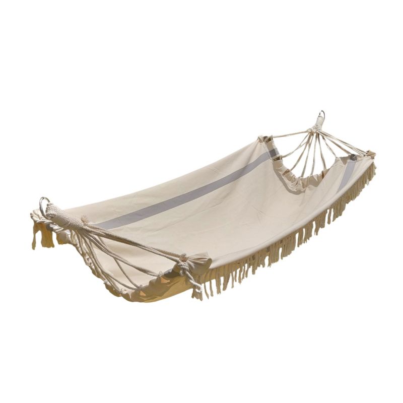 Hamak GoodHome Rural 209 x 130 cm w paski z frędzlami