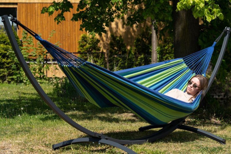 Hamak na stelażu POTENZA hamak Singa + stelaż Grande stalowy 1 zestaw