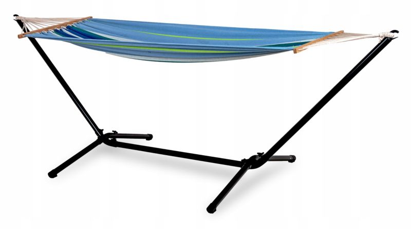 Hamak ogrodowy Sapphire z poprzeczkami bawełniany kolorowy 200 x 100 cm 1 szt.