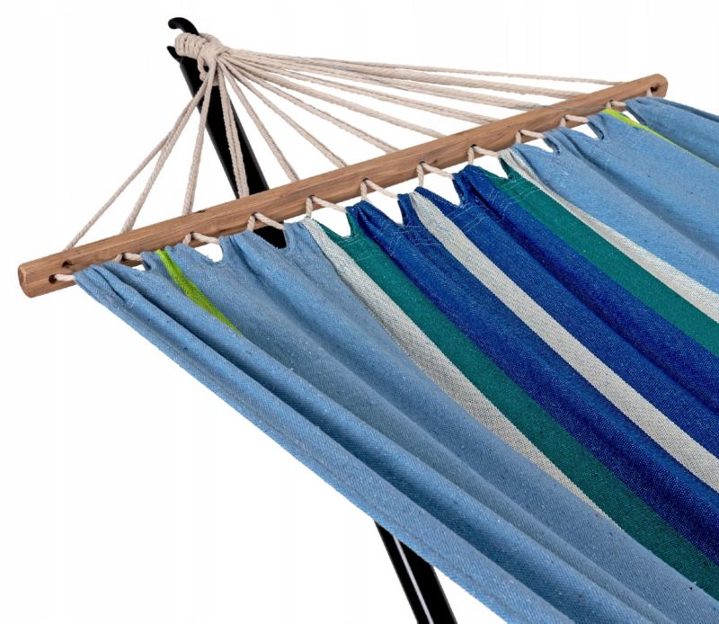 Hamak ogrodowy Sapphire z poprzeczkami bawełniany kolorowy 200 x 100 cm 1 szt.