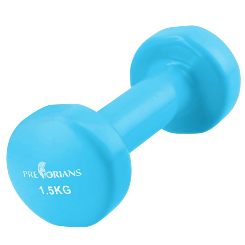 Hantelek żeliwny Pretorians o wadze 1,5 kg ciężarek winylowy fitness 1 szt.