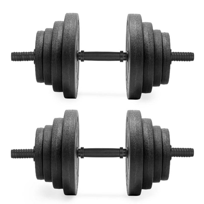 Hantle do treningu siłowego Springos 20 kg regulowane zestaw gryf 2x10 kg 1 kpl.