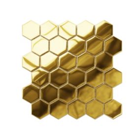 Heksagon Mozaika szklana Ilcom złota gold metallic 24.7 x 25.5 cm 1 szt.