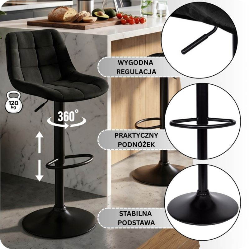 Hoker kuchenny Loftic Chill Art czarny regulowany 1 szt.