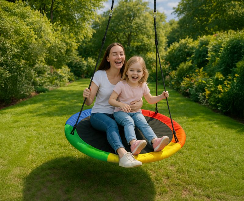 Huśtawka dla dzieci Be-active.pl bocianie gniazdo do ogrodu multikolor 1 zestaw