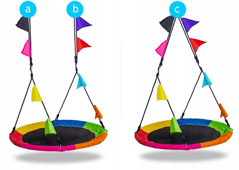 Huśtawka dla dzieci Sapphire bocianie gniazdo 110 cm ogrodowa kolorowa 1 szt.