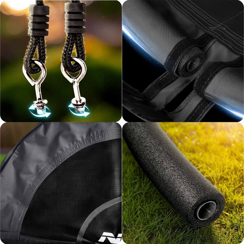 Huśtawka ogrodowa Neo-Sport bocianie gniazdo fotel wiszący bujany 100 cm czarna 1 szt.