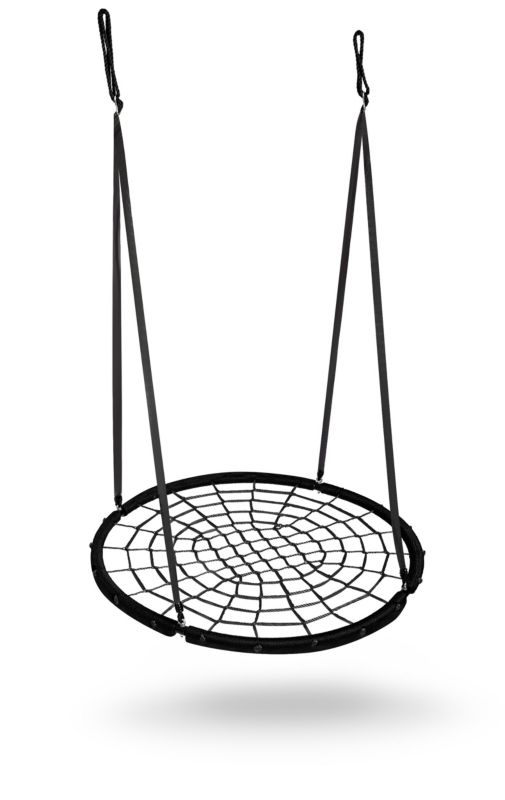 Huśtawka ogrodowa Neo-Sport bocianie gniazdo fotel wiszący bujany 120 cm czarny 1 szt.