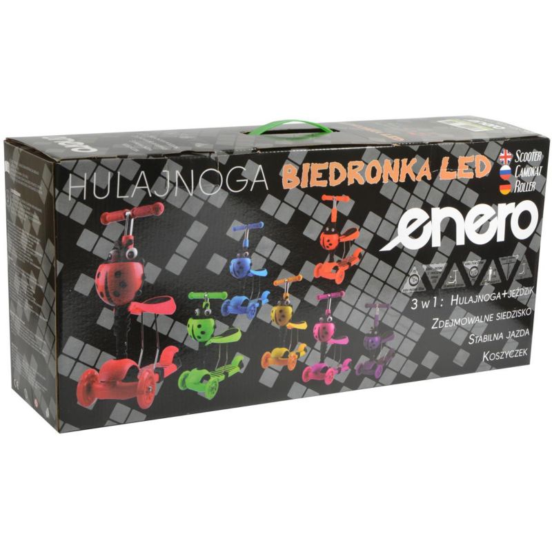 Hulajnoga Enero balansowa Jeździk 3W1  Biedronka różowa  1 szt.
