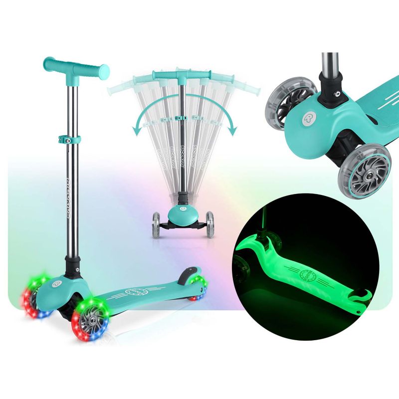 Hulajnoga trójkołowa Ricokids Glow balansowa turkusowa Glow koła LED świeci w ciemności 1 szt.