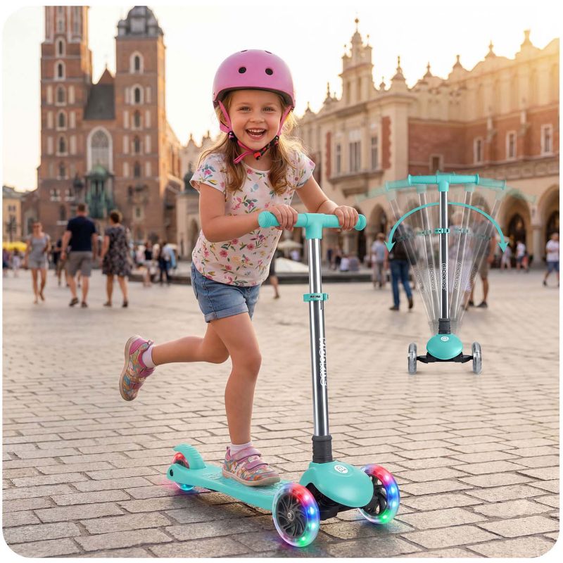 Hulajnoga trójkołowa Ricokids Glow balansowa turkusowa Glow koła LED świeci w ciemności 1 szt.