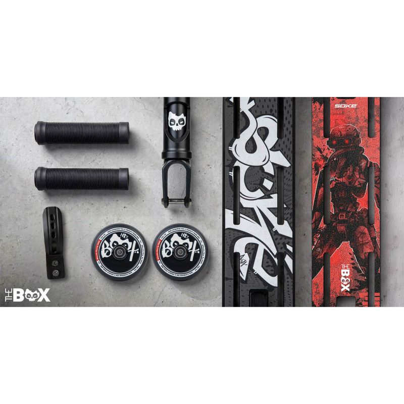 Hulajnoga wyczynowa Soke Box czarny SCS ABEC-9 Max Deck 140x553mm XXL zestaw 1szt.