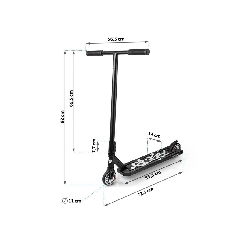 Hulajnoga wyczynowa Soke Box czarny SCS ABEC-9 Max Deck 140x553mm XXL zestaw 1szt.