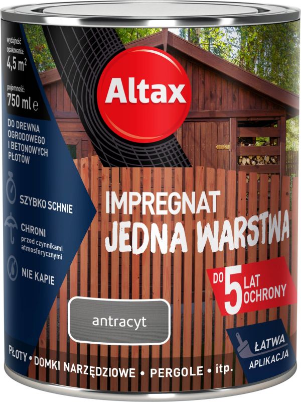 Impregnat Altax Jedna Warstwa antracyt 0,75 l
