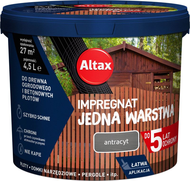 Impregnat Altax Jedna Warstwa antracyt 4,5 l