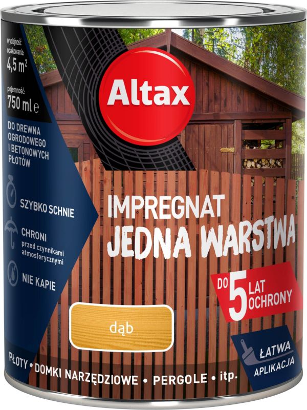 Impregnat Altax Jedna Warstwa dąb 0,75 l