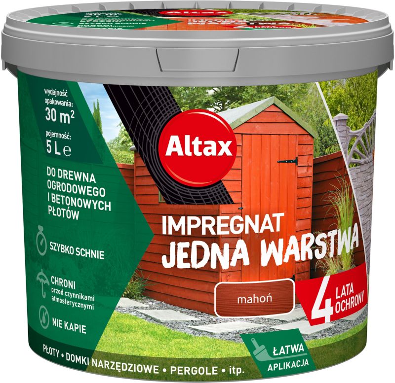 Impregnat Altax Jedna Warstwa drewno/beton mahoń 5 l