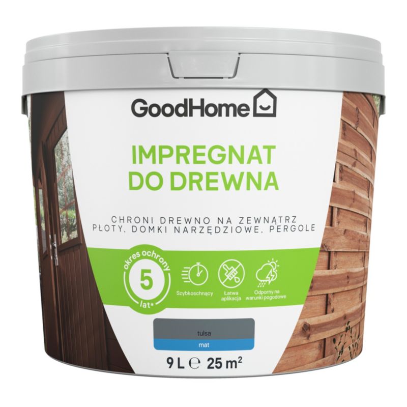 Impregnat do drewna GoodHome szary 10 l