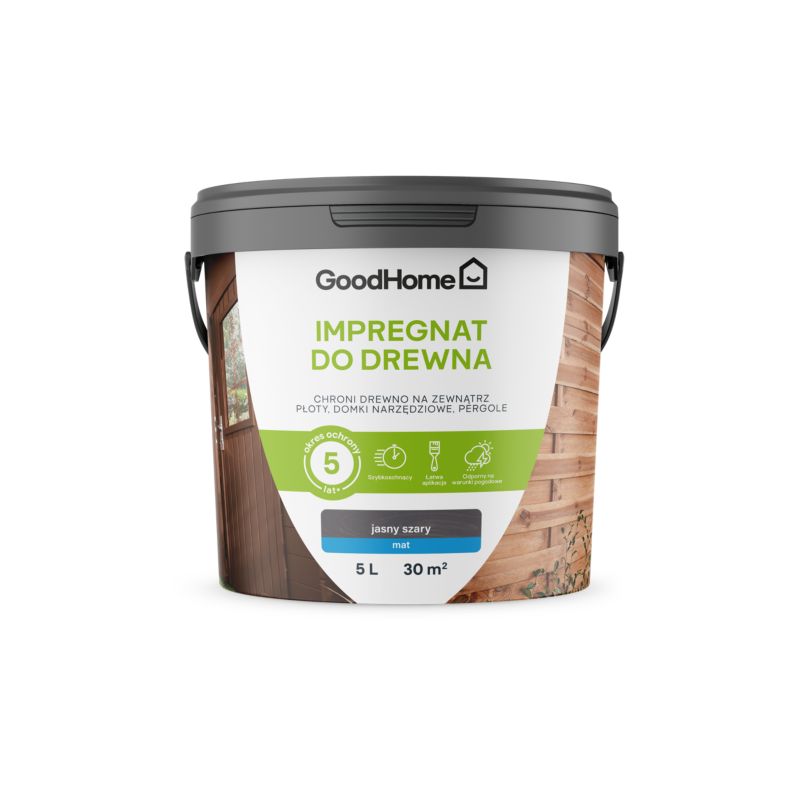 Impregnat do drewna GoodHome szary 5 l