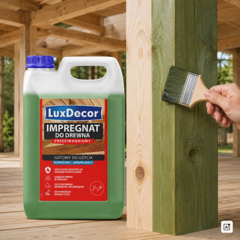 Impregnat do drewna Luxdecor przeciwogniowy zielony 5 kg