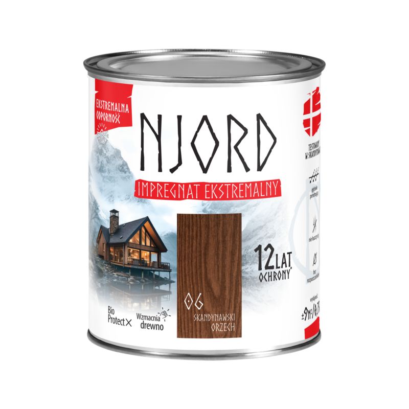 Impregnat do drewna Njord skandynawski orzech 0,75 l