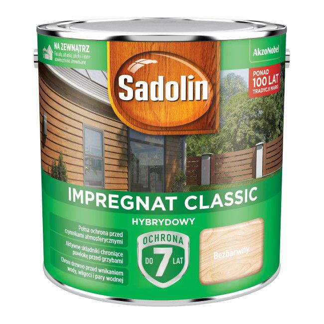 Impregnat do drewna Sadolin Hybrydowy bezbarwny 2,5 l