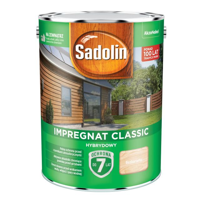 Impregnat do drewna Sadolin Hybrydowy bezbarwny 4,5 l