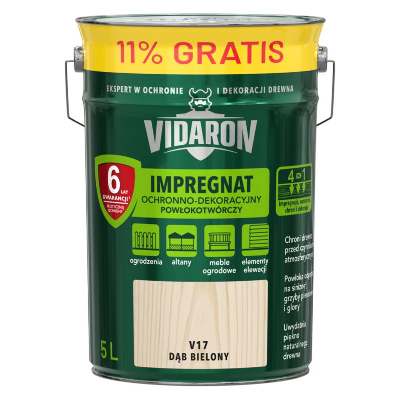 Impregnat do drewna Vidaron dąb bielony 4,5 l + 11%