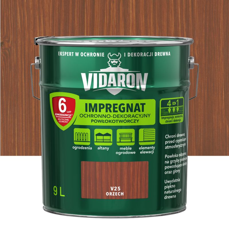 Impregnat do drewna Vidaron orzech 9 l