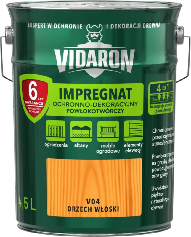 Impregnat do drewna Vidaron orzech włoski 4,5 l