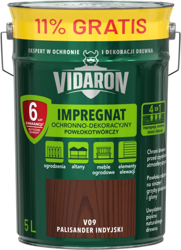 Impregnat do drewna Vidaron palisander indyjski 4,5 l + 11%